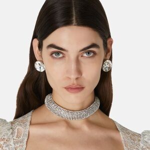 Alessandra Rich shiny crystals choker necklace